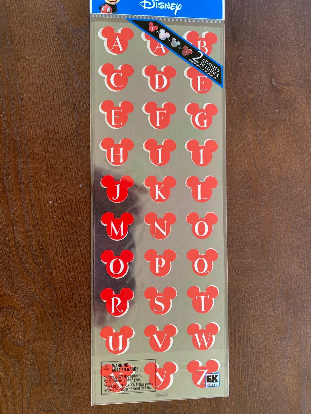 Disney Mickey Icons Alphabet Scrapbook Stickers